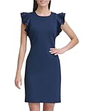 Women&apos;s Plus Size Flutter Sleeve Scuba Dress