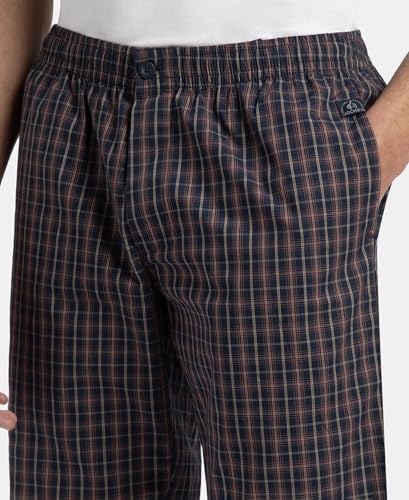 Image of Jockey 9005 Men's Super Combed Mercerized Cotton Woven Fabric Regular Fit Printed Bermuda with Side Pockets