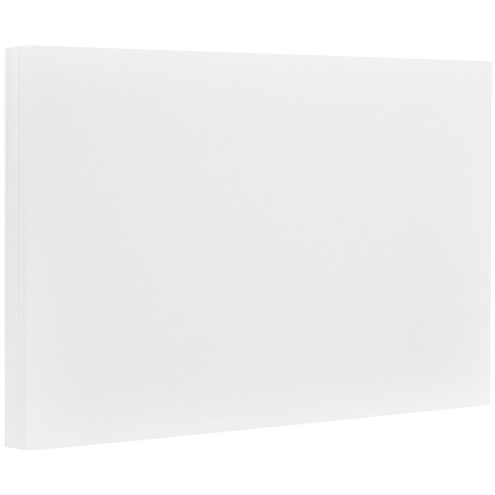 JAM PAPER Blank Flat Note Cards - 5 1/8 x 7 (Fits in A7 Envelopes) - White - 100/Pack
