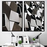 2 Piece Framed Canvas Wall Art Solid Structures Canvas Prints Home Artwork Decoration for Living Room,Bedroom - 16