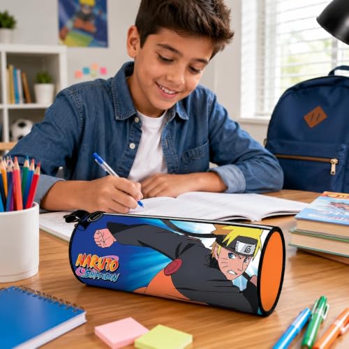 ILS I LOVE SHOPPING Porte-stylo sac scolaire et maternelle pour enfants 21 x 7 x 6 cm, Pour Naruto, trousse – vue 2