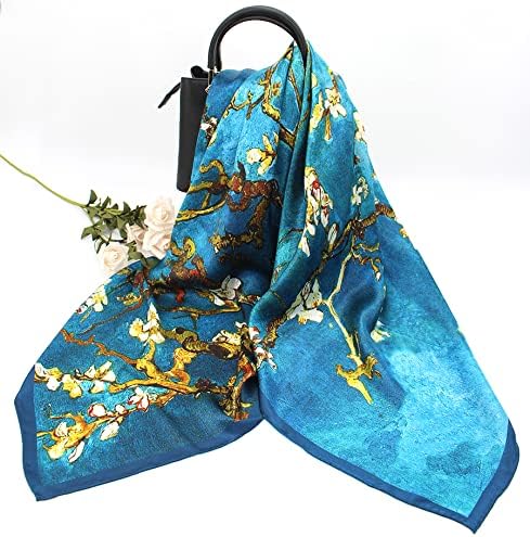 ANDANTINO 100% Silk Scarf 43" Large Square Lightweight Headscarf& Shawl–Women Hair Wraps-With Gift Packed - Image 2