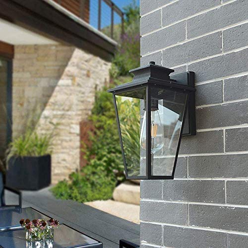 Soporte luz vidrio transparente original con casquillo E27 para puerta exterior 6