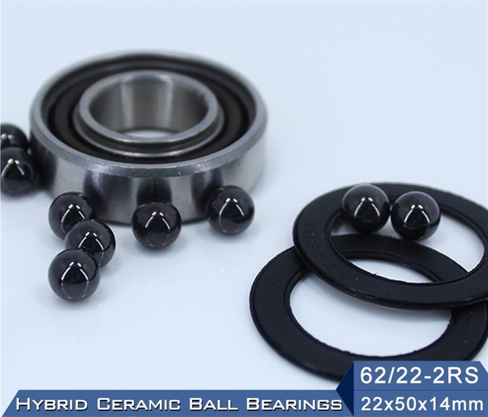 62/22 Rodamiento cerámico híbrido 22 * ​​50 * 14 mm Rueda Delantera Trasera de Bicicleta de Carrera 62 22 2RS LUU Hybrids Si3N4 Rodamientos de Bolas 62/22RS