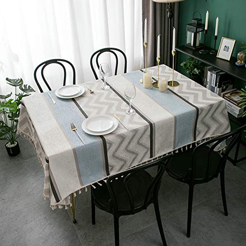 Nappe de fond décorative anti-tache en polyester rayures vintage - 2