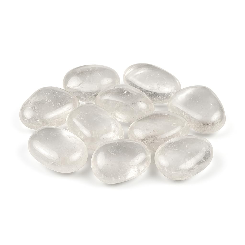 Clear Quartz Agate Tumble/Pebbles Stone. for Reiki, Crystal, Vastu, Fang Shui Aura, Home Decor, Office Decor, Gifting, Good Luck, showpiece etc. (Clear Quartz, 200 gm)-picture-34
