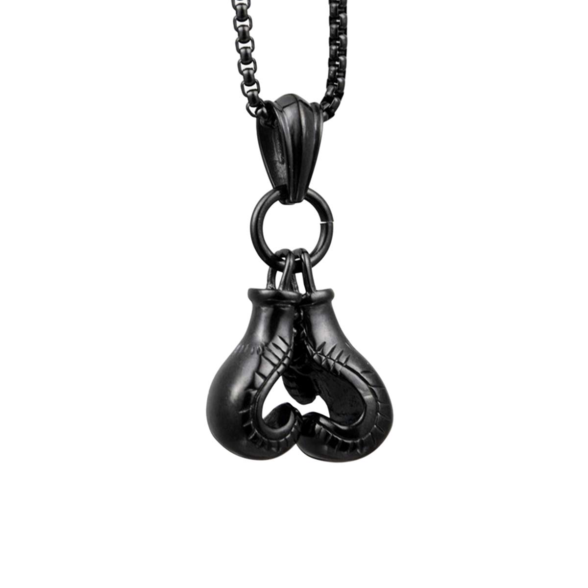 Leprato Boxing Gloves Necklace Boxing Chain Pendant Necklace Punk Jewelry Gifts for Men Women