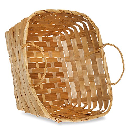 Bamboo Basket Set of 12 - 8.25" Round with Ear Handles - Multipurpose Food & Decor - Image 3