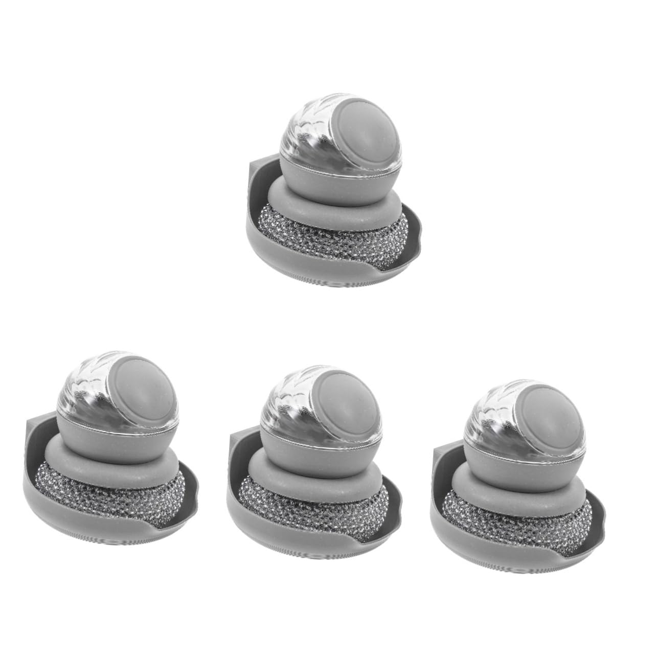 Cabilock 4 Juegos Cepillo De Bolas Fregadora De Cocina Émbolos Wok Jabón para Platos Limpieza Accesorios De Cocina Hundir Cepillo para Platos con Mango Lavar Platos Cacerola Páginas Grey