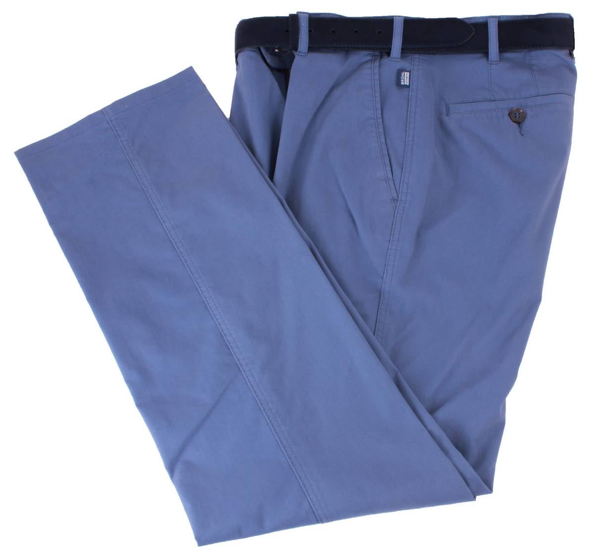 Bruhl Men's Blue Montana Micro Twill Stretch Lightweight Chinos - W40 L30