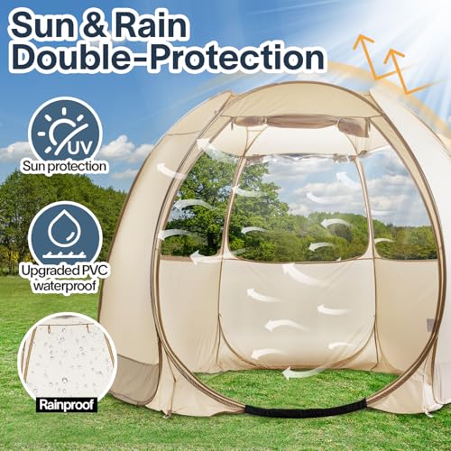 Alvantor Screen House Gazebo, 6-10-15 Person Pop Up Igloo Screened Canopy Tent with Mosquito Netting Sides, Instant UV Resistant Sun Shelter for Garden, Patio, Backyard - Image 4