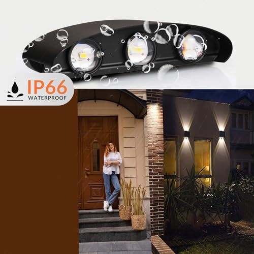 Image of GIGAWATTTS 6-Watt U-Shaped Up Down LED Wall Light Outdoor Indoor BIS Approved IP65 Waterproof Exterior & Interior Sconce Lamp for Garden Patio Fence (Warm White, Pack of 1)