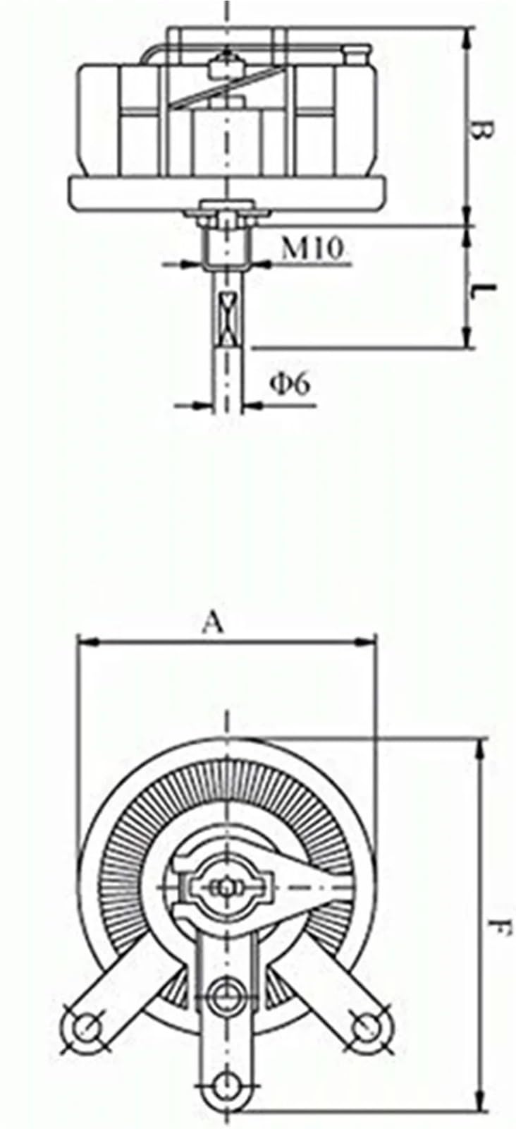 Resistore variabile con potenziometro a filo avvolto ad alta potenza da 100 W e 20 OHM, 100 Watt.
