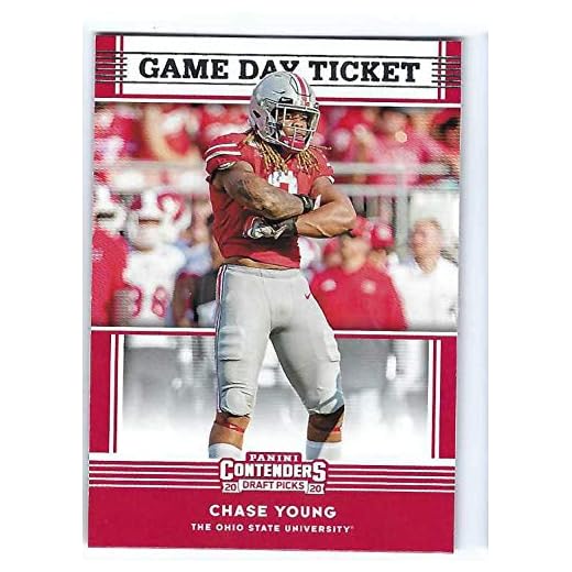 CHASE YOUNG 2020 Panini Contenders Draft Picks Game Day Ticket #2 Rookie Card RC Football Ohio State Buckeyes