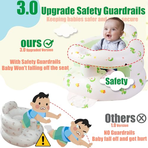 Image of Upgraded Inflatable Baby Seat for Babies 4-36 Months, Inflatable Baby Chair Sit Me Up Floor Seat for Baby, Back Support Baby Seats for Infants for Sitting Up with Built in Air Pump