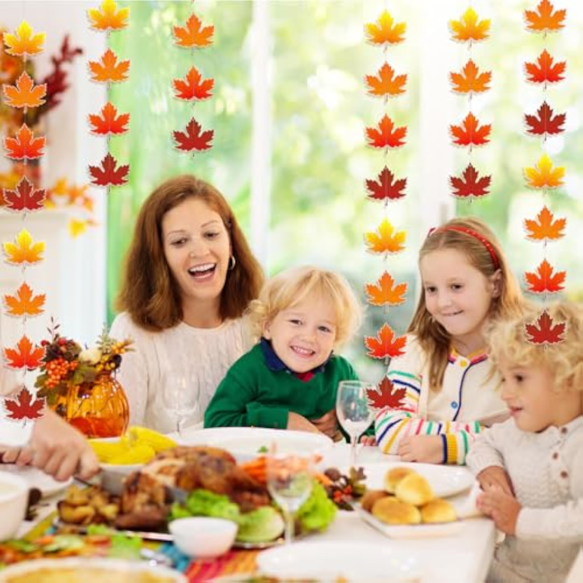 3 Pcs Fall Leaf Garland Artificial Autumn Decor