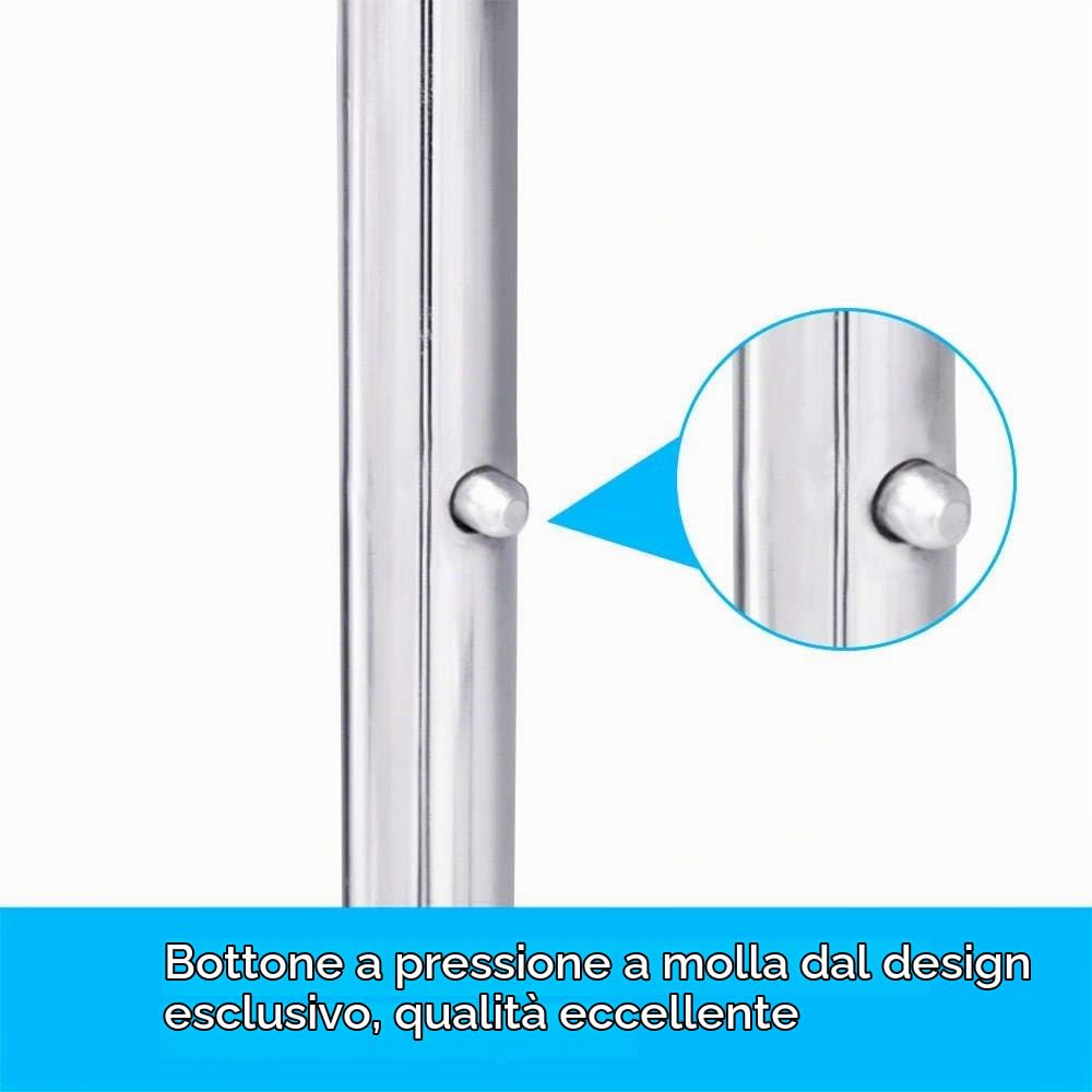 Yaheetech Stand Appendiabiti Metallo Doppia Asta Telescopica con Ruote | Dimensioni Telescopiche Regolabili, Attaccapanni Autoportante Stabile, Doppia Asta Pratica per Ingresso e Corridoio