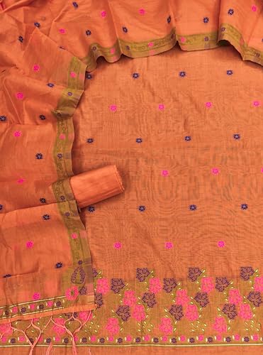 Image of DEVANGI Women's Jamdani Cotton Unstitched Suit & Dupatta Material