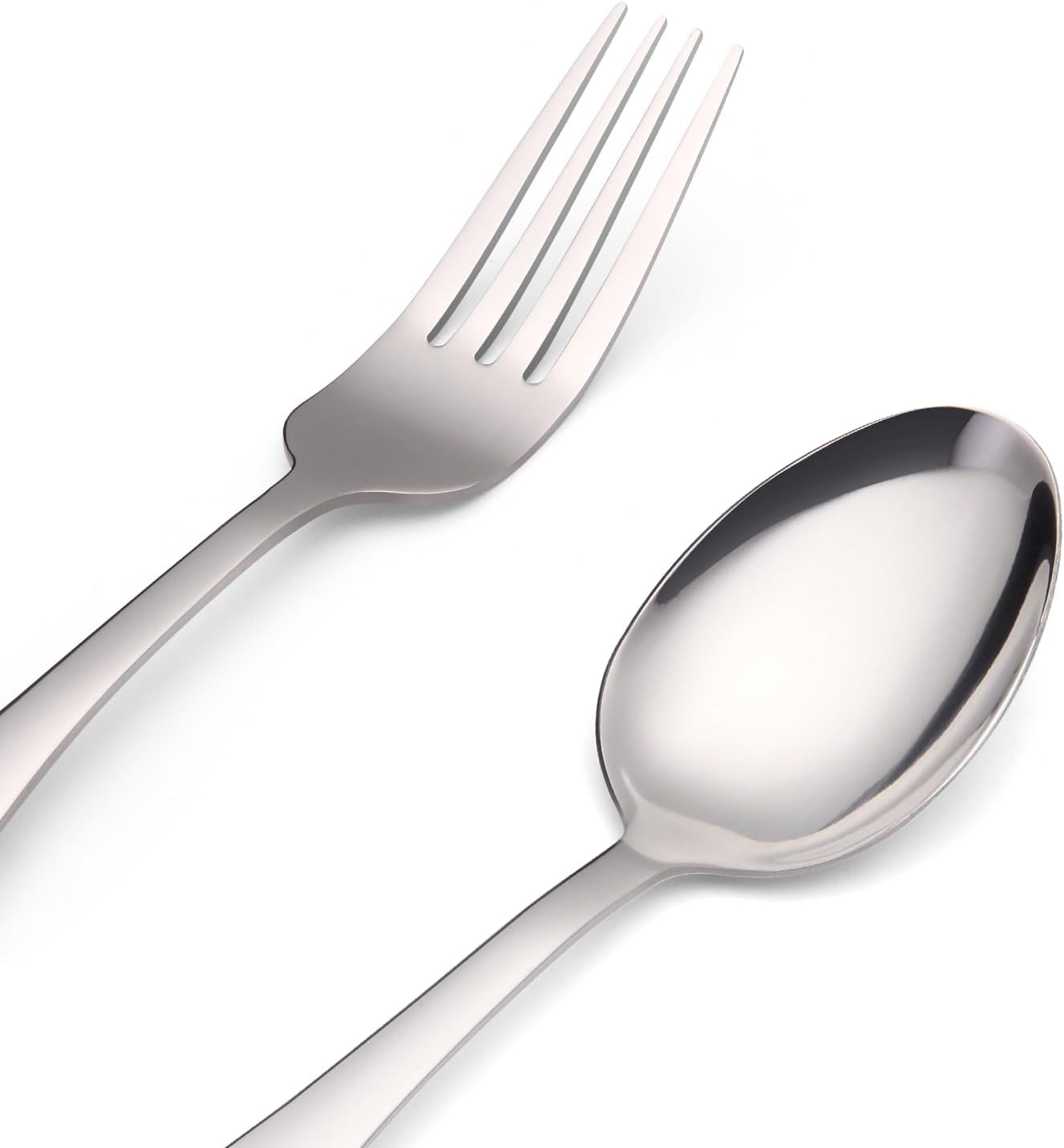 Stainless Steel Flatware Set, 5-Piece Place Setting, Mirror Polished Finish, Includes Dinner Fork, Salad Fork, Knife, Tablespoon, Teaspoon