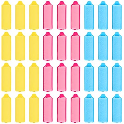 Bailinks Foam Sponge Hair Rollers, 36 PCS Soft Curlers for Short Hair, DIY Hair Styling Hairdressing Tools Hair Rollers for Women and Children (Pink, Yellow, Blue) (20mm) Cover