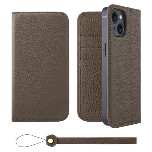 HANATORA for iPhone 15 �P�[�X �蒠�^ �{�v �X�}�z�P�[�X �X�}�z �X�^���h �X�g���b�v �t�� �V�������N�J�[�t���U�[ �x���g�Ȃ� �}�O�l�b�g�Ȃ� �g�[�v H0XA-15-Taupe �M�t�g �a���� ���� �j�� �ޏ� ���ꂳ�� ������