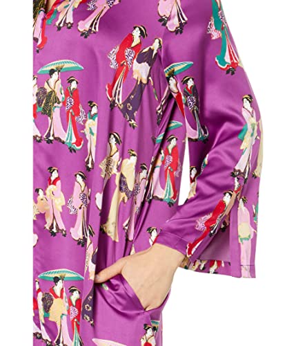 Image of N Natori Women's Geisha- Printed Satin Caftan Length 52 inch