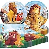 40pcs Lion King Party Supplies include 20 plates, 20 napkins for Lion King birthday party decoration