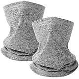 ViEinkaufen 2 scaldacollo invernali per donne e uomini, antivento, in pile, bandana, maschera, per ciclismo, moto, escursionismo, bici, sci, corsa, sport all'aria aperta, Grigio, Taglia unica