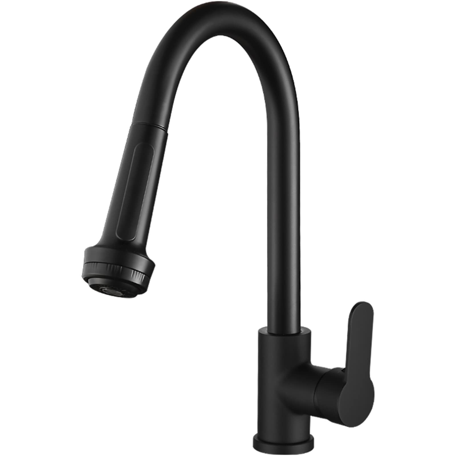 Yjyjy Black Faucet Modern Kitchen Faucet With Pull Down Sprayer Brass Multifunction Sink Tap Single Cold Water Deck Mounted Commercial Tap