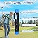 Wanmu 2 Pcs Golf Grip Trainer, Lightweight Clip-On Golf Swing Training Aid for Improving Proper Hand Positioning, Enhance Grip Strength, Correct Hand Position (Blue, Gray)