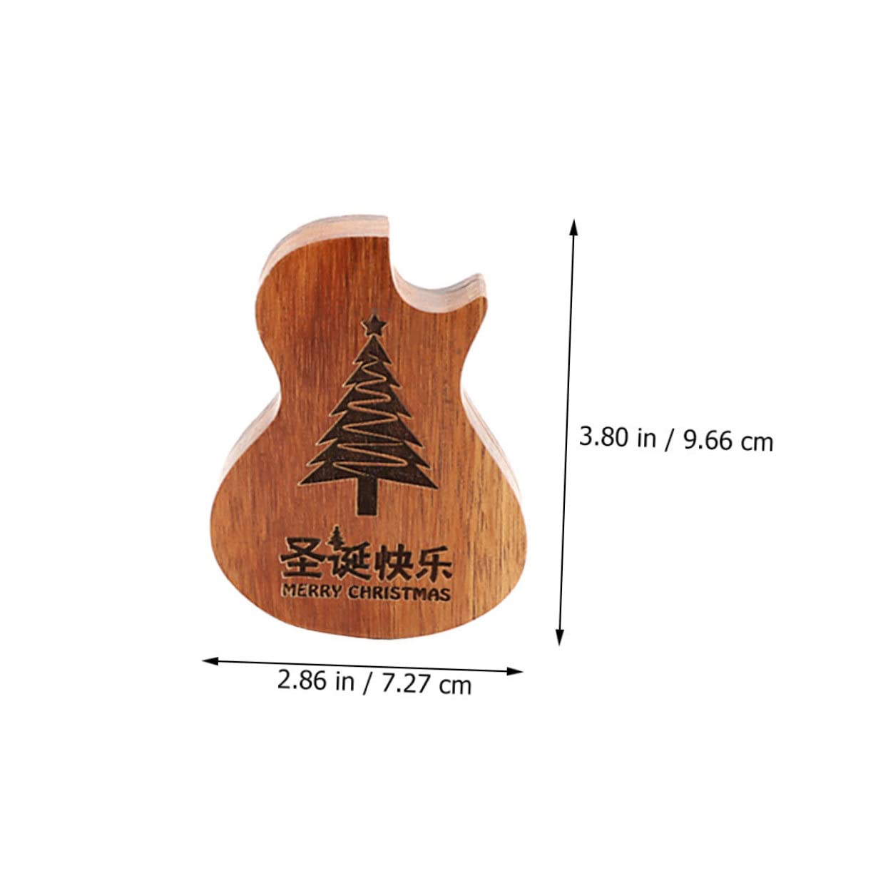 ibasenice Guitar Shaped Wooden Pick Case Compartment Storage Organizer for Guitar and Ukulele Picks Compact Design with Natural Grain for Easy Carrying and Safe Storage