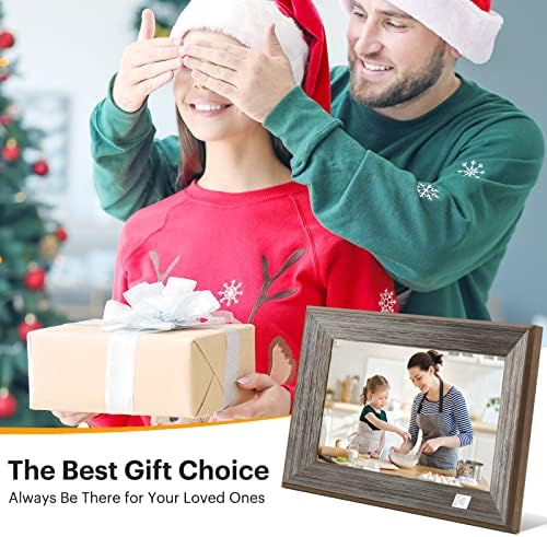 KODAK Digital Photo Frame WiFi 10 inch -1013W, HD IPS Touch Screen, Classic Wood Electronic Picture Frame with Cloud Storage, 16GB Internal Memory, Share Picture Music Video Instantly via Email or App