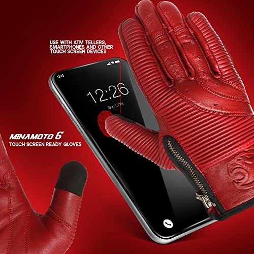 J.a.g. Motorcycle Gloves |Red - Leather Motorcycle Gloves - Motorbike Gloves - Powersports - Racing Gloves - Motorcycle Gloves For Men | Motorcycle Gloves Touch Screen… (Red, Xxx-Large) #TOP4