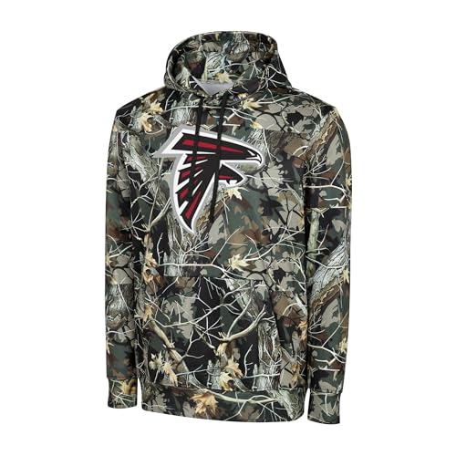 FOCO NFL Mens Official Sideline Hunter Camo Primary Logo Performance Pullover Hoodie Sweatshirt (US Alpha Medium Regular Regular Atlanta Falcons - Hunter Camo)