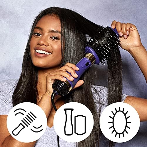 Hot Tools Pro Signature One-Step Detachable Blow-Dry & Volumiser (Activated Charcoal Bristles, Direct ION Technology, Oval Design, Thermaglide Ceramic Coating) HTDR5586UKE