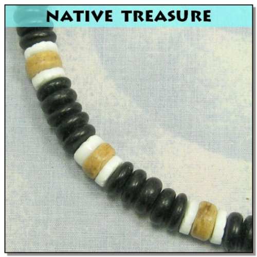 Native Treasure 18"  4 Pack  Mens And Womens Summer Beach Surfer Necklaces From The Philippines White Ark Shells And Coconut Beads