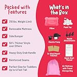 Asani Inflatable Toddler Travel Bed with Electric Pump, Leakproof Air Mattress w/Reinforced Protective Bumpers, Includes Carry Case and Pillow, Fits Kids Up to 4ft, for Camping & Sleepovers (Pink) - Image 5