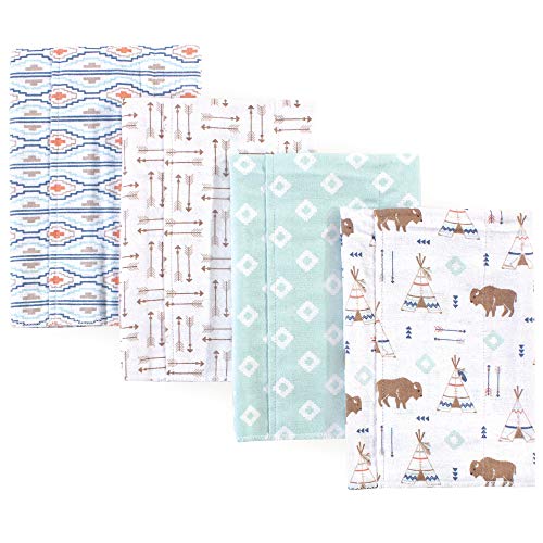 Image of Hudson Baby Unisex Baby Cotton Flannel Burp Cloths, Teepee, One Size