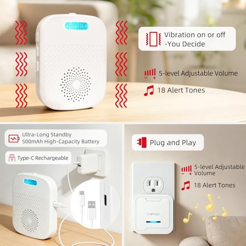 Image of CallToU Caregiver Pager Wireless Call Button for Elderly /Senior,2026 New Version Pager with Vibration & Rechargeable,Nurse Alert System for Home Care Seniors