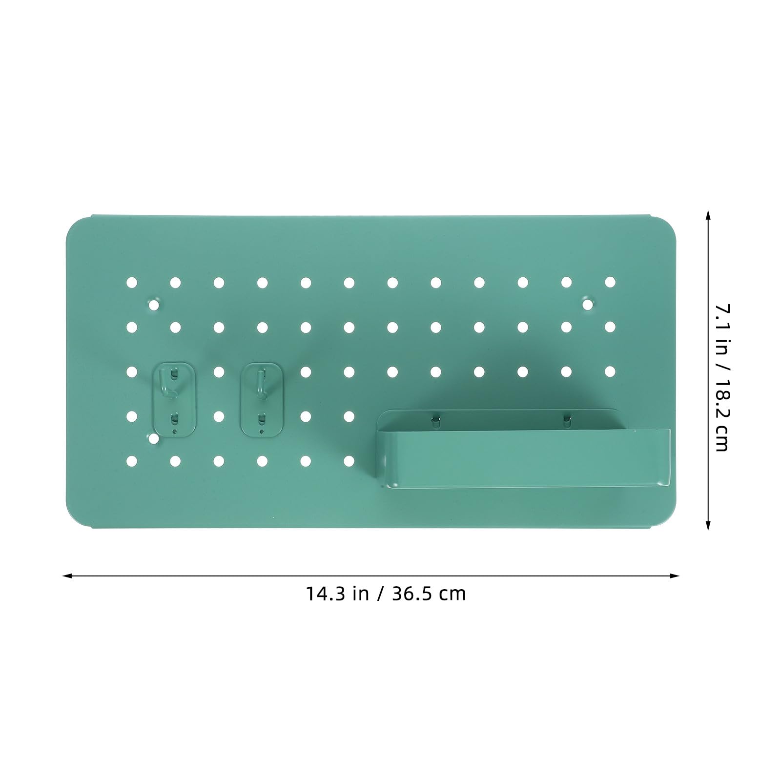 Alipis Organizador de Pared Tablero Perforado Metálico y Ganchos Doble, Caja Colgante Verde Menta para Almacenamiento en Escritorio y Taller, Fácil Instalación y Diseño Funcional