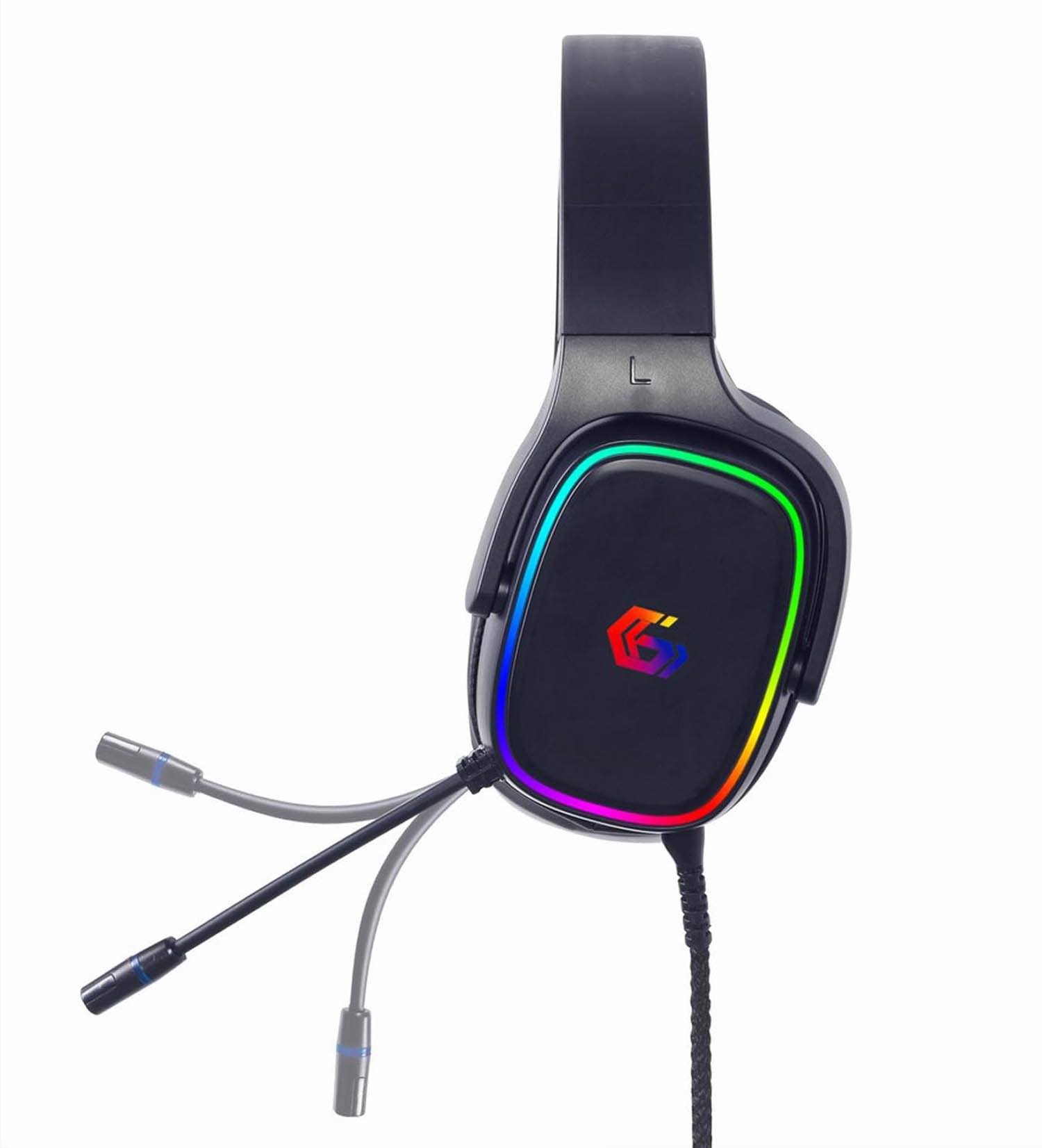 Gembird GMB Gaming USB 7.1 Surround Sound Headset - Casque Gamer avec Micro Flexible à Réduction de Bruit, Éclairage RGB, Bandeau Ajustable et Commande de Volume Intégrée, Noir