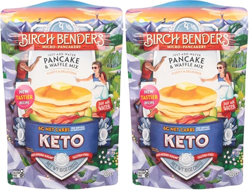 Birch Benders Griddle Cakes, Pancake Waffle Mix Keto, 10 Ounce (Pack of 2)