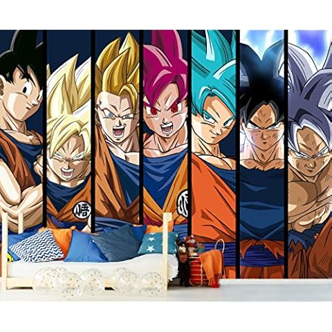 Photo Wallpaper Dragon Ball Super Shapes Goku Official Product | Various Sizes | Photo Wallpaper for Walls | Original Product | Home Decoration | DBS 150 x 100 cm Cover