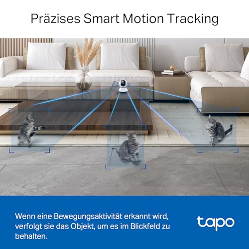Tapo TP-Link C220 360°-WLAN-Überwachungskamera für den Innenbereich, 2K 4MP, IR Nachtsicht, Bewegungserkennung, Zwei-Wege-Audio, kompatibel mit Alexa und Google Assistant, für Babys/Haustiere 3