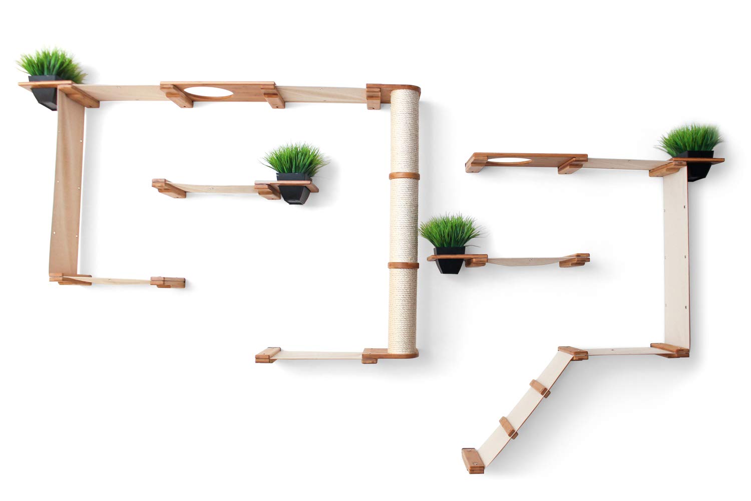 CatastrophiCreations Gardens Set for Cats Multiple-Level Wall Mounted Scratch, Hammock Lounge, Play & Climbing Activity Center Furniture Cat Tree Shelves