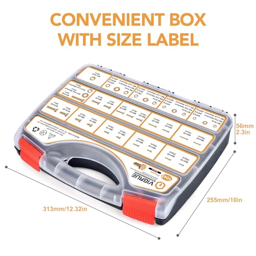 Image of VIGRUE 1045PCS Grade 8.8 Metric Bolts and Nuts Assortment, M4 M5 M6 M8 M10 Bolt Assortment, Heavy Duty Zinc Plated, Length from 12mm - 30mm