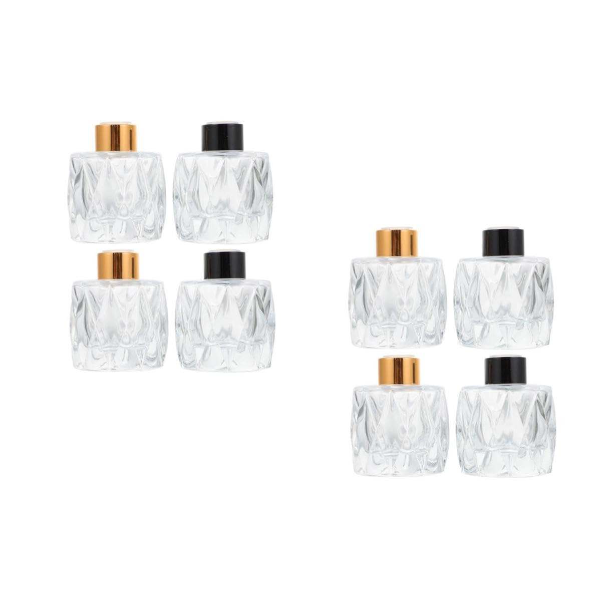 MAGICLULU 2 Sätze Aromatherapieflasche Aus Glas Schreibtischdeko Hochzeitsdeko Schwarze Diffusorflasche Sirup Auto Diffusor-aromatherapie-Glas Transparente Diffusorflasche Golden 4 Stück * 2