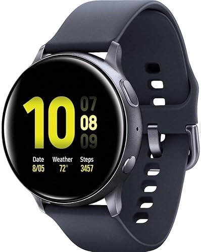 Miniatura 4 de Samsung Galaxy Watch Active2 (correa de silicona + bisel de aluminio) Bluetooth – Internacional (Aqua Black, R830-1.575 in) (renovado)