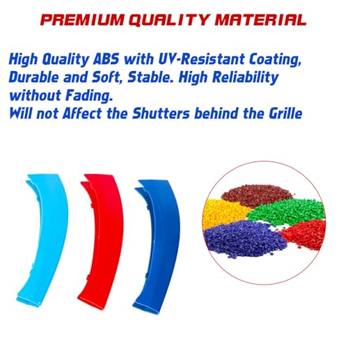 Image of x xotic tech Iconic 3-Color Tri Grille Insert Trims Strips, Front Center Kidney Grilles Compatible with BMW X3 F25 2011 2012 2013 2014 2015 2016 2017, X4 F26 2014-2018 (7-Beams Standard Grill)