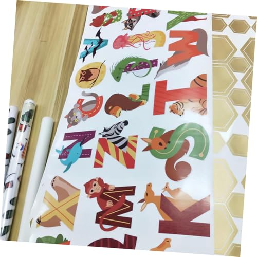 Vinilos decorativos de alfabeto con animales, 26 piezas, PVC educativo miniatura 5